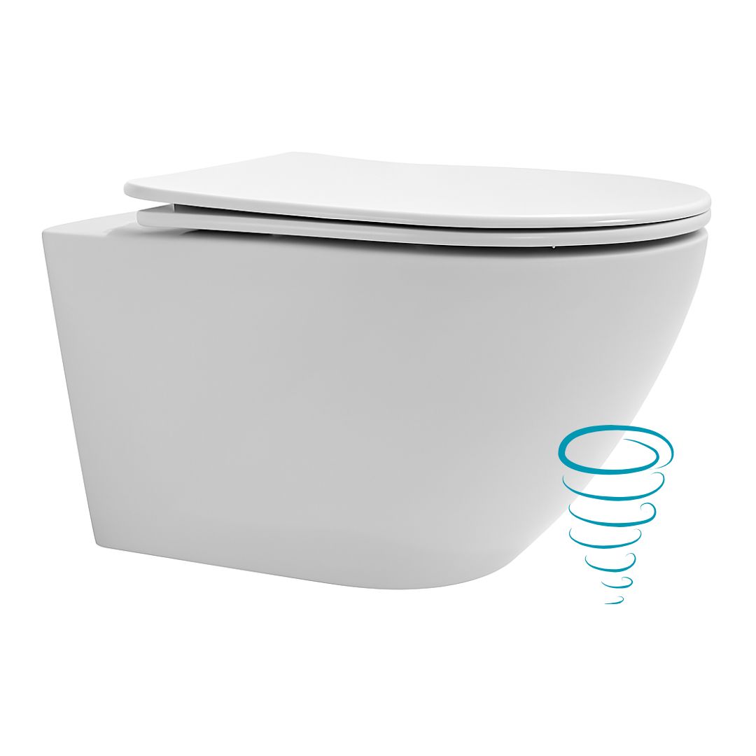 BD - Dance wandcloset 54cm Tornado-Flush incl.zitting Glans-wit