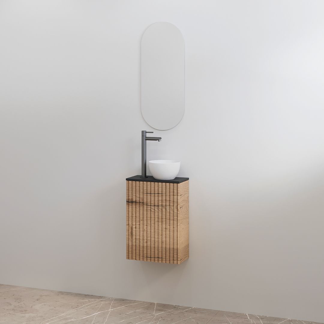 BD - toiletmeubelset Mali Halifax onderkast + Mat-zwart meubelblad