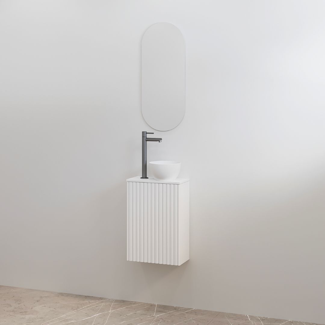 BD - toiletmeubelset Mali Mat-wit onderkast + Mat-wit meubelblad