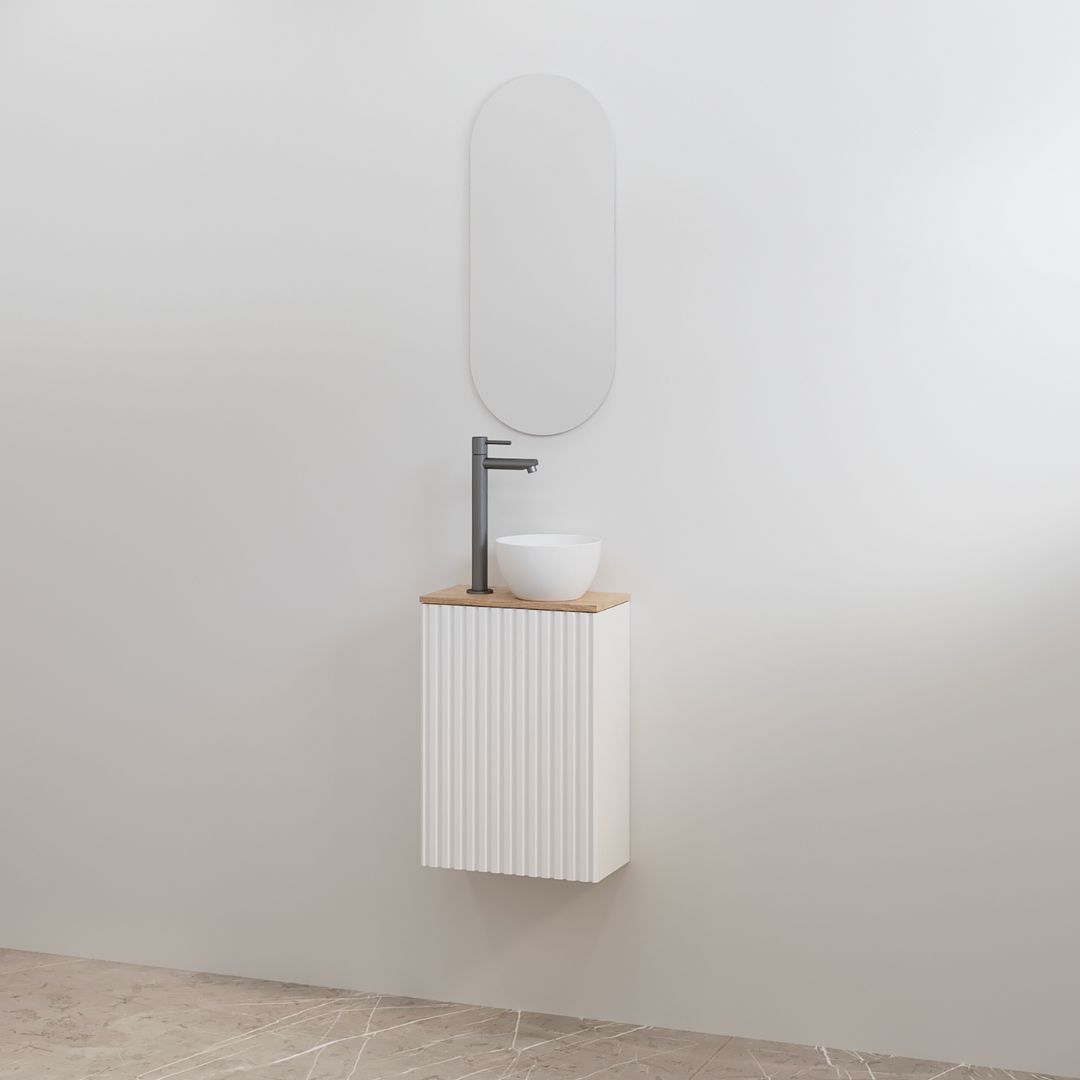 BD - toiletmeubelset Mali Mat-wit onderkast + Halifax meubelblad