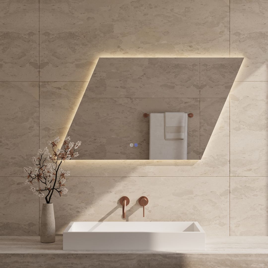 BD - Vibe Parallelo spiegel incl.verwarming, 3 kleuren LED verlichting,dimbaar 120x65 cm